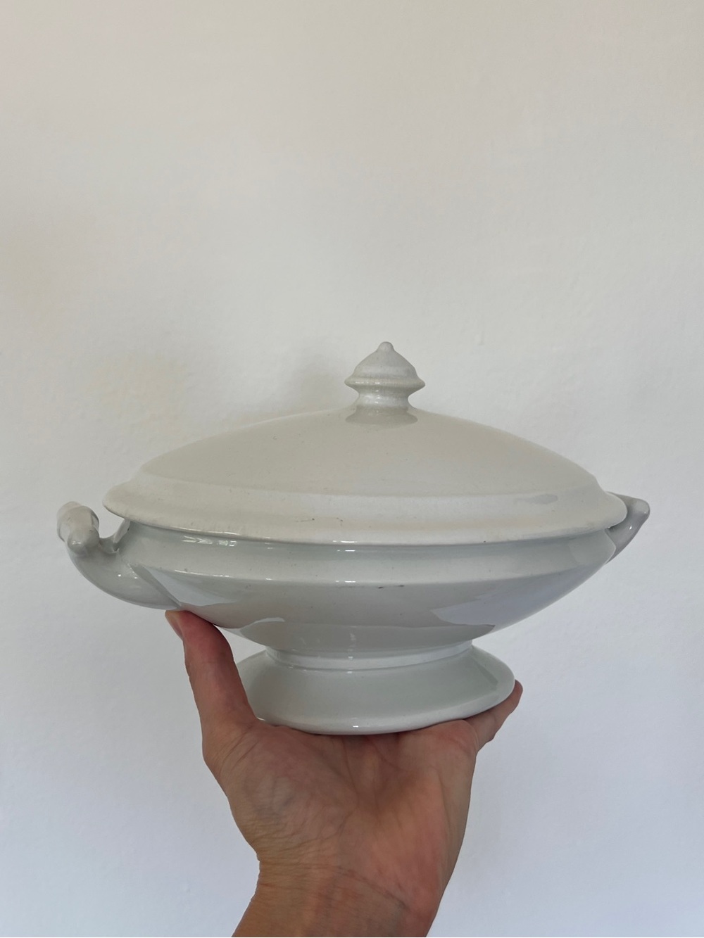 Antique 1800s J&G Meakin White Ironstone Tureen with Lid Lidded Dish